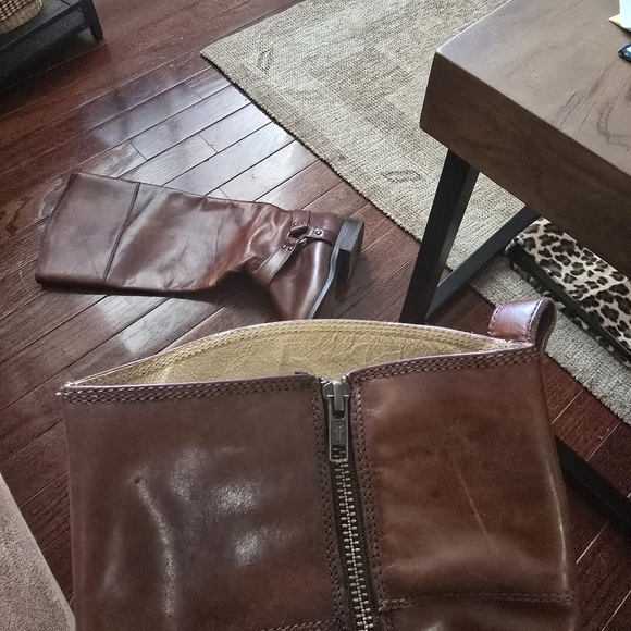 Frye Brown Leather Riding Boots - Picture 5 of 10